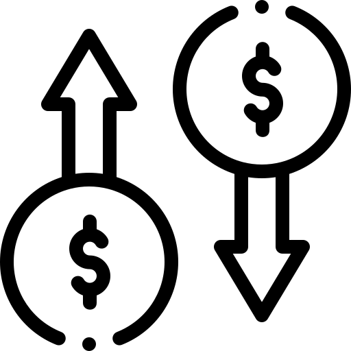 Business profit and loss insights tracker icon